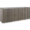vidaXL Copribidone Quadruplo Grigio 274x80x117 cm in Polyrattan