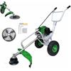 Generico Decespugliatore a Scoppio 52CC 2HP 2 Tempi con Ruote a Spinta Tagliaerba Rasaerba Tosaerba a Carrozzella Carrellato per Giardinaggio Fai da Te