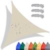 CANYUE Vela Ombreggiante Impermeabile 2.4x2.4x2.4m Tenda A Vela Triangolare Bianco,Tenda Da Sole Per Esterno Protezione Raggi UV Per Giardino Esterno Terrazza