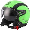 Sparco Riders Demi Jet 52204VER Casco Moto, Verde Fluo Opaco, XL