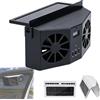 fisiorest Ventola di Scarico for Auto Ad Energia Solare | Doppio display della temperatura di ventilazione Turbo e supporto for finestra, for SUV Van Pickup(Black,2Air Outlet)
