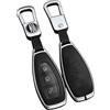 Rondrive Custodia per chiave compatibile con Ford Puma Gen-E ST Line 2025 2026 Kuga MK3 2023 Focus MK4 Fiesta MK7 Mondeo Grand C-Max Fusion Cover per chiave auto Portachiavi Argento Nero