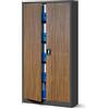 Jan Nowak Armadio da Ufficio C001 Archivio per Officina in Metallo Verniciato a polvere Chiudibile 185 cm x 90 cm x 40 cm (Antracite-Aspetto Legno)