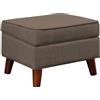 EOSVALO Poggiapiedi Moderno con Contenitore, Pouf in Legno Massello, per Salotto, Camera da Letto, Ingresso, 30 x 40 x 28 cm (Marrone)