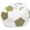 Ecopuf Pouf Calcio XL - Pouf calcio in similpelle - Ideale per tifosi, bambini - soggiorno - Poltrona da gioco - 105x80cm, Verde Oliva E8