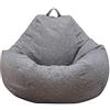 harupink Pouf a forma di pera per adulti e bambini, classico, poltrona a sacco per interni ed esterni, senza imbottitura, grande, fodera, colore: grigio scuro, taglia XL