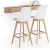 Mobili Fiver, Mensolone Da Bar Evolution 120x40, Rovere Naturale, Tavolo a muro sospeso per Bar e Ristoranti, Cucina, Made in Italy
