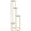FineBuy Portapiante 36,5x36,5x107,5 cm Marmo Bianco Oro