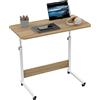 Lvhecforhm Scrivania con Ruote, Scrivania per Computer Regolabile in Altezza, Scrivania per Computer con Slot per Schede, Scrivania Mobile Tavolino da Letto per PC Soggiorno Marrone 80x40cm