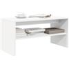 Holamys Mobile per TV in legno bianco, 80 x 40 x 40 cm, versatile mobile multimediale per soggiorno, robusto tavolino da caffè con spazio di archiviazione
