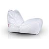 Ecopuf - Pouf Poltrona a Sacco da Esterno Chaise Longue - Puffo per Sedersi con Tasca Portaoggetti e Maniglia - Puff in Tessuto Impermeabile - Poltrona Relax - Arredamento Casa - Bianco Nc3