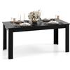 LIFEZEAL Tavolo da Pranzo, 160x80x77cm per 4-8 Persone, Tavolo da Cucina Moderno, in Legno, Tavolo da Sala da Pranzo, Scrivania, Ampio Piano, Gambe a Forma di L, Montaggio Facile, Max 150 kg, Nero