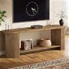 Tribesigns Mobile TV 160 cm fino a 75 Pollici, Tavolino Porta TV in Legno con Design a Righe, Supporto TV Rustico con Ripiano Portaoggetti, Console TV Bassa per Soggiorno e Camera da Letto, Marrone