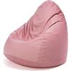 Ecopuf Fuzzy - Pouf Poltrona Sacco in Microfibra - Puffo per Sedersi - Puff Poltrona Relax - Pouf Sacco con Imbottitura in Palline di Polistirolo - Arredamento Casa - 80x110 cm - Rosa A19
