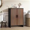 UYIHOME Armadietto sottolavello, mobile da bagno, 30 x 60 x 80 cm, con doppia anta magnetica a costine, 2 ripiani regolabili, nero, mobile sottolavello, armadietto da bagno, nero