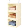 Lifewit Organizer Armadio da Appendere con 3 Ripiani e 2 Ganci Robusti, Salvaspazio Ripiani per Armadio Interno, Organizzatore Pieghevole per Vestiti, Camera da Letto e Camper, Beige