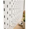 Mivono 15 ganci per parete forata IKEA Skadis, rettangolari, bianchi, accessori per pegboard, stampa 3D, stabili e resistenti, organizer per attrezzi, giochi e ufficio, made in Germany