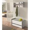 Terraneo chest two-tone concrete and white container with soft closing and large drawer — Functional and design furniture, dimensions 90x40x46 cm