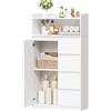 ANWBROAD Mobiletto da Bagno, Mobiletto da Bagno con 4 Cassetti Bianco