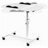 Lvhcmfohm Scrivania con Ruote, Pieghevole Tavolino da Letto per PC, Rotazione Portatile Tavolino per Laptop, Regolabile in Altezza, Adatto per Ufficio, Camera da Letto, Divano (Bianca, 40x40+20x40cm)