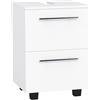 HOMCOM Mobile Sottolavabo per Bagno con Cassetto, 41.5x35.5x59 cm, Bianco