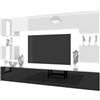 B BELINI GROUP Belini Milano 3 Parete Attrezzata Mobile TV 300cm Nero/Bianco Lucido