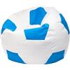 Ecopuf Pouf Calcio XL - Pouf calcio in similpelle - Ideale per tifosi, bambini - soggiorno - Poltrona da gioco - 105x80cm, Celeste E19