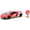 Jada Toys Sonic Auto Lamborghini Aventador SV (19 cm) con figura Knuckles (7 cm) - Modellino auto con parti apribili, set di giocattoli in metallo per fan e bambini a partire dagli 8 anni in su