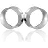 Vankula Dilatatori Lobo Double Flared tunnel dilatatore orecchie Semplice in Acciaio inossidabile lobi piercing espansori Gioielli Uomo Donna 19mm(3/4) Argento