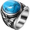 OIDEA Anello di San Michele da uomo: anello di pietra preziosa ovale in acciaio inox gioielli amuleto cattolico - regalo per gli amanti della religione, #13(70mm)=ES30, Acciaio inossidabile, Non