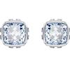 Swarovski Orecchini a lobo Birthstone, Taglio squadrato, Marzo, Blu, Placcato rodio