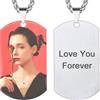 U7 Collana Personalizzata con Foto Acciaio Inossidabile 4 Stile | Ciondolo Personalizzato con Foto e Incisione; Catena Acciaio Inossidabile;Colore Argento/Oro/Nero; Regalo per Uomo Donna