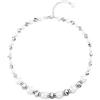 COOLSTEELANDBEYOND Argento e Bianco Perline Perla Choker Collana Cristallo Perlina, Statement Collana Abito da Sera Nozze Nuziali Banchetti