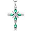 Miaofu Collana Croce 18K placcato in oro bianco per Donna in Argento Sterling 925 con Ciondolo Diamante Simulato, Gioiello Elegante per Donne