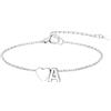 GoldChic Cuore Bracciale Donna, Oro/Argento Braccialetto Donna in Acciaio Inox, Bracciali Alfabeto Lettera A-Z 16cm+5cm