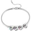 Lam Hub Fong Cavigliera Personalizzata da Donna con Nome Inciso Pietra Natale, Ciondolo di cuore e Catena Regolabile per Mamma, Nonna, Amiche Regalo Personalizzato