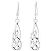 Silverly Orecchini a Goccia con Nodo Celtico in Argento 925 | Orecchini con Nodo in Argento Sterling per Donna | Design a Goccia Traforata Lunga Intrecciata