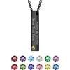 FOCALOOK Collana uomo e donna con ciondolo di barra 3D verticale personalizzabile con incisione su 4 lati, collana in argento 925/acciaio inossidabile/placcato nero/placcato oro confezione regalo