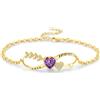 Eusense Bracciale Infinito e Cuore con Pietra di Luna, Ametista e Cristallo Blu Braccialetto Regolabile per Donna, Regalo per San Valentino o Anniversario