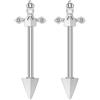 Niaspi Piercing per capezzolo a forma di pugnale da 14 g, con cristalli, con spada incrociata, per fede, personalizzato, gioiello per donne
