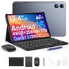 POPUX P13 Pro Tablet 13 Pollici, IPS 2.4K, 120Hz,T7280 Octa-Core, 48GB+256GB(TF 2TB), 12000mAh/18W, 16MP+8MP, 4G LTE, Gemini AI Tablet android 16, Face ID/WiFi5/GPS/FM/Tablet con Tastiera e Penna