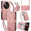 LIAOCY A Tracolla Custodia Per ZTE Blade A75 5G, Cover Con Portafoglio Porta Carte E Scocca Interna In TPU, Antiurto E Antigraffio Con Supporto, Pink.