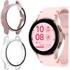 KUSINHOKA Cover per Samsung Galaxy Watch 7 40mm/Watch FE, [2 Pezzi] Custodia Protezione con Vetro Temperato, Schermo Protettiva Ultra Sottile HD Clear PC Rigida Cover, Rosa + Trasparente