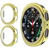 GIOPUEY Cover Compatibile con Samsung Galaxy Watch 9/8 40mm, [2 Pezzi] Hard Plastic, Anti-Bump, Samsung Galaxy Watch 9/8 40mm Custodia - Bling Diamond Gold