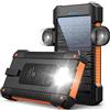 Sprockly Power bank solare da 26800 mAh con supporto a ventosa, batterie esterne per power bank, 3 porte USB con torcia