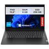Lenovo V15 G5 IRL, Laptop professionale 15.6 Full HD con processori Intel i3, memoria RAM DDR5 8 GB e archiviazione SSD Rapida 256GB, Windows 11 Pro - Nero