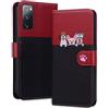 Rnrieyta Miagon per Samsung Galaxy S20 Fe Cover,Custodia Cartone Cane Gatto Carino Portafoglio a Libro in PU Pelle Giuntato Flip Cover con Porta Carte Chiusura Magnetica Case,Nero