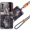 JEZSTHAI JEZSHTAI Custodia con Motivo per LG Velvet 5G Cover Antiurto con Cordino,Morbido Cover con Collana Bumper Case LG Velvet 5G Custodia in Silicone con Regolabile Catena per Cellulare,Cover*A05