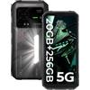 HOTWAV Hyper 7 5G Outdoor Smartphone, 20GB RAM+256GB ROM, 280LM Campinglicht, Cellulare Impermeabile, 10800mAh(33W) Cellulari, 6.6"FHD+ 120Hz, 64MP+32MP, Face ID/IP68/NFC Giallo
