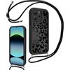 Xylota Cover con Cordino per Xiaomi Redmi Note 14 4G Global 6,67 Pollici, Aesthetic Disegni Custodia con Collana Regolabile Tracolla Laccio Case, Bumper Custodie per Redmi Note 14 4G, Leopardo